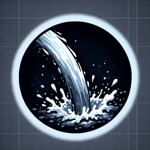 top view of water jet.
Single Game Texture. In-Game asset. 2d. Blank background. High contrast. No shadows.