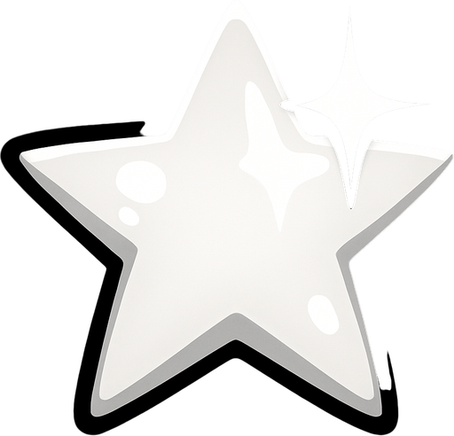 white shiny star.
In-Game asset.  2d.  High contrast.  No shadows