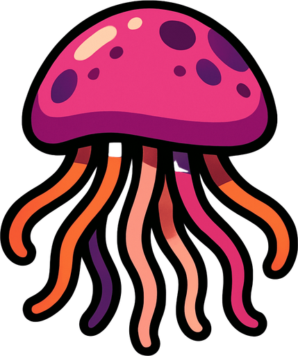 jelly fish.
In-Game asset.  2d.  High contrast.  No shadows