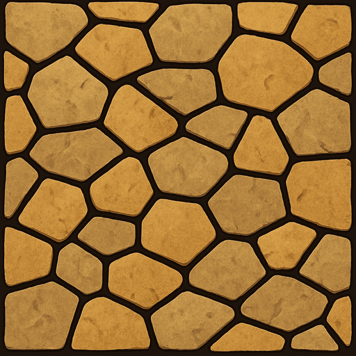 house floor made with cut stones.
In-Game asset.  2d.  High contrast.  No shadows
