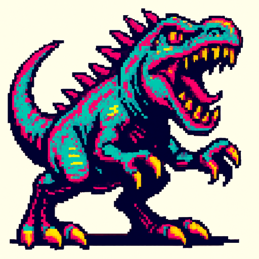 90'lardaki retro oyun dinazoru. vahşi olsun
In-Game asset.  2d.  High contrast.  No shadows
