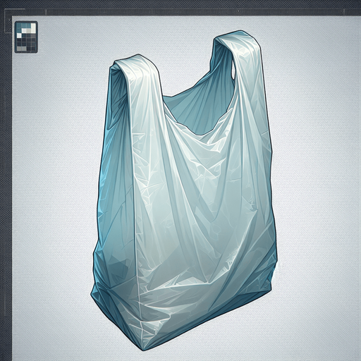 Plastic bag.
Single Game Texture.  In-Game asset.  2d.  Blank background.  High contrast.  No shadows