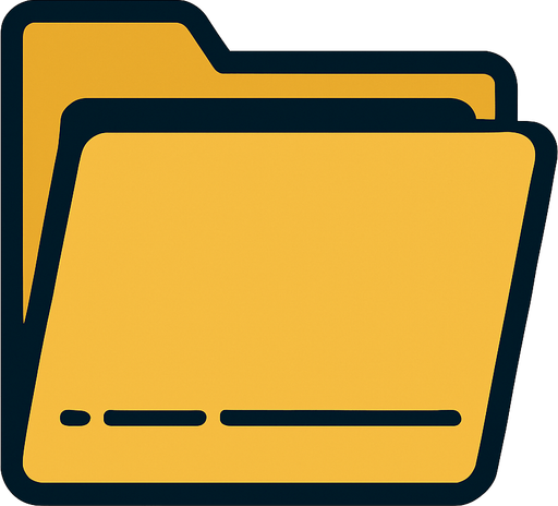 file folder.
In-Game asset.  2d.  High contrast.  No shadows