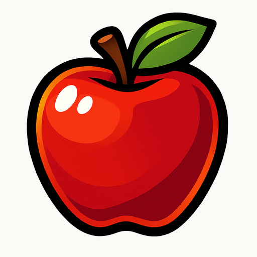 apple.
In-Game asset.  2d.  High contrast.  No shadows