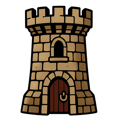 Tower.
In-Game asset.  2d.  High contrast.  No shadows