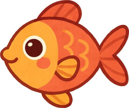tatlı balık görseli. No background. Transparent background. Blank background. No shadows. 2d. In-Game asset. flat