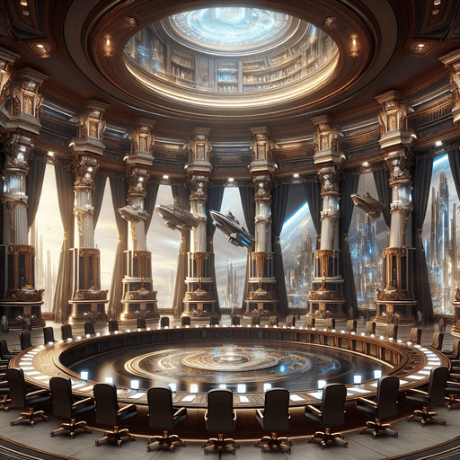 Inside of jedi temple council room. Coruscant wallpaper.
