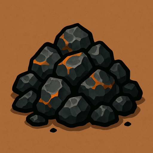 Manganese cevheri - yazısız.
In-Game asset.  2d.  High contrast.  No shadows