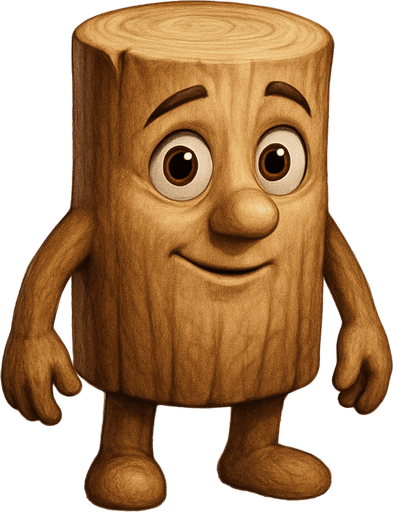 La imagen es una ilustración digital de un personaje animado que parece ser un trozo de madera o un objeto de madera con características humanoides y una expresión amigable pero algo peculiar.

Aquí una descripción detallada:

Cuerpo Principal (Tronco): El cuerpo principal del personaje es un cilindro de madera de color marrón claro, con una textura que sugiere vetas de madera. La parte superior es redondeada, formando la "cabeza".

Ultra Realista

Rostro: La "cabeza" tiene un rostro con rasgos humanos:

Ojos: Dos ojos grandes y redondos, con iris marrones y pupilas negras que miran ligeramente hacia el lado izquierdo del personaje. Tienen un brillo que les da un aspecto vívido.

Cejas: Cejas finas y elevadas, que contribuyen a la expresión de sorpresa o curiosidad.

Nariz: Una nariz pequeña y estilizada que sobre.
In-Game asset.  2d.  High contrast.  No shadows. Ultra Realista. Ultra Realista