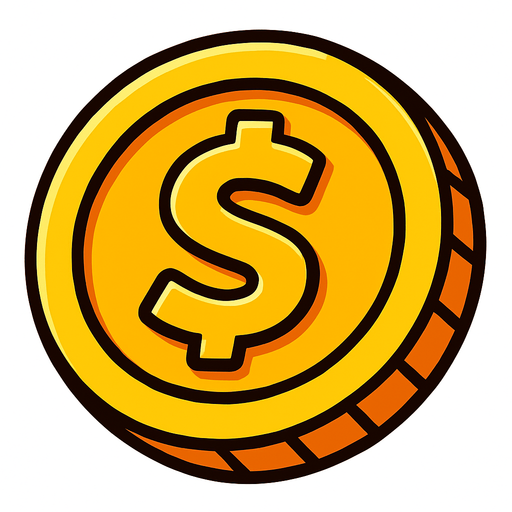 Coin.
In-Game asset.  2d.  High contrast.  No shadows
