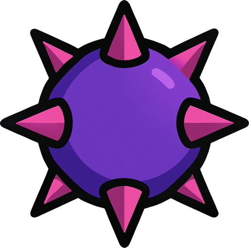 Bola con pinchos.
In-Game asset.  2d.  High contrast.  No shadows