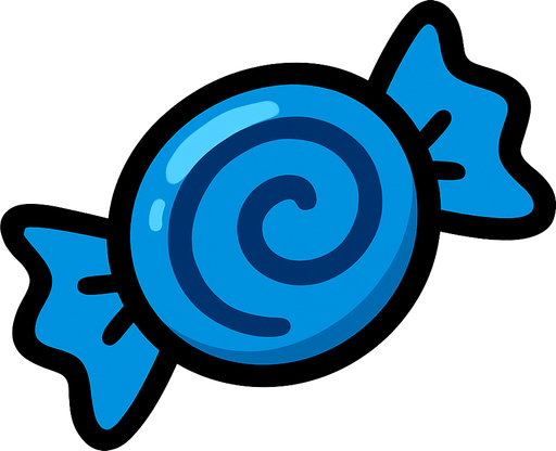 Mavi şeker resmi.
In-Game asset.  2d.  High contrast.  No shadows