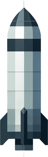 A small real  missile 2d view
View of whole body vertically.
Single Game Texture. In-Game asset. 2d. Blank background. High contrast. No shadows.
