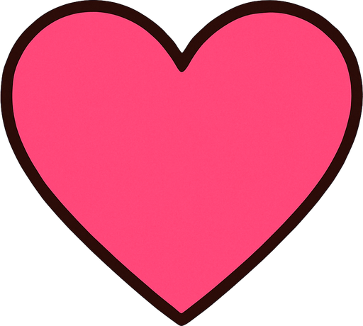 Pink heart no outline or shine.
In-Game asset.  2d.  High contrast.  No shadows