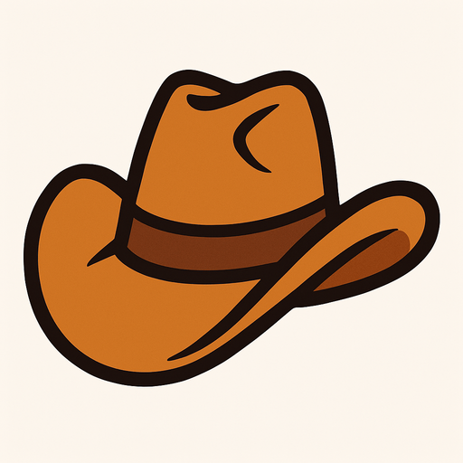 Cowboy hat.
In-Game asset.  2d.  High contrast.  No shadows