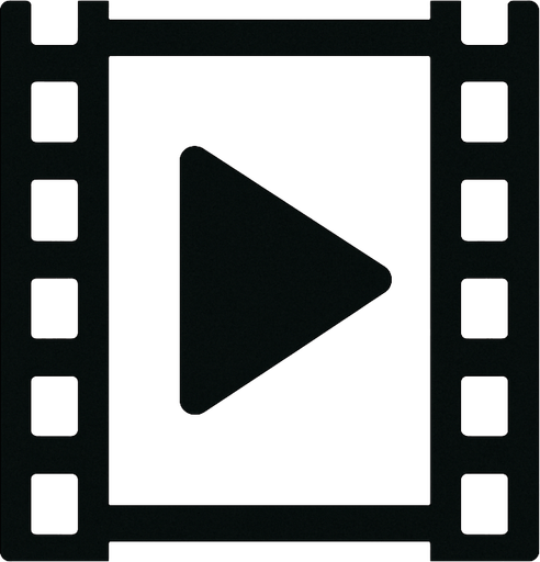 Minimalist film icon.
In-Game asset.  2d.  High contrast.  No shadows