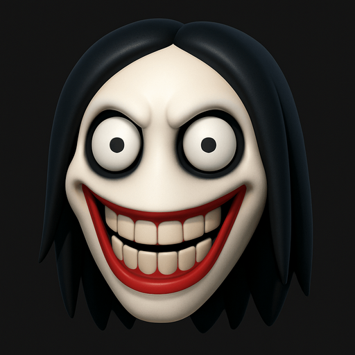 3D jeff the killer Scary face meme.
In-Game asset.  3D.  High contrast.  No shadows