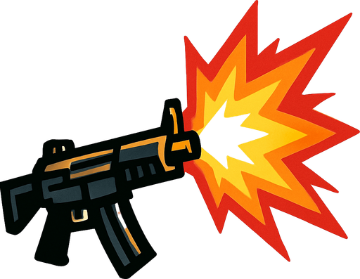 Gunfire.
In-Game asset.  2d.  High contrast.  No shadows