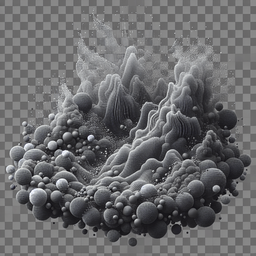 pariculas cinzas, fundo png.
Single Game Texture. In-Game asset. 3d. Blank background. High contrast. No shadows.