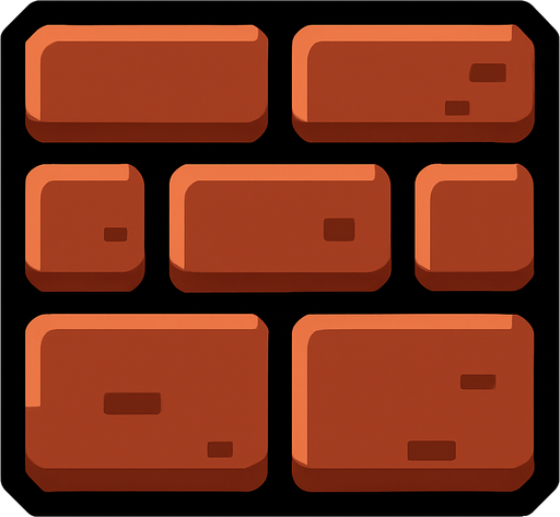 Brick block.
In-Game asset.  2d.  High contrast.  No shadows