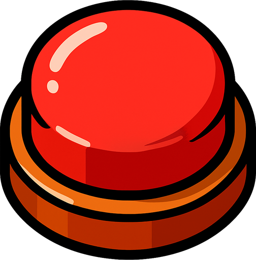 Botón rojo.
In-Game asset.  2d.  High contrast.  No shadows