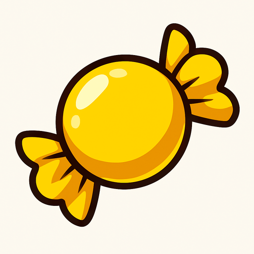 yellow candy.
In-Game asset.  2d.  High contrast.  No shadows