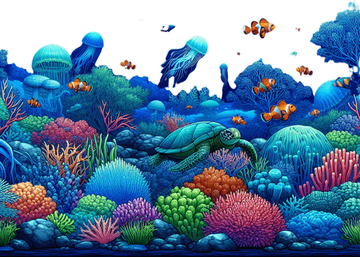 okyanus içi.
Single Game Texture.  In-Game asset.  2d.  Blank background.  High contrast.  No shadows