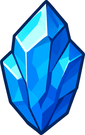 blue crystal.
In-Game asset.  2d.  High contrast.  No shadows