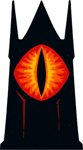 Eye of sauron.
In-Game asset.  2d.  High contrast.  No shadows