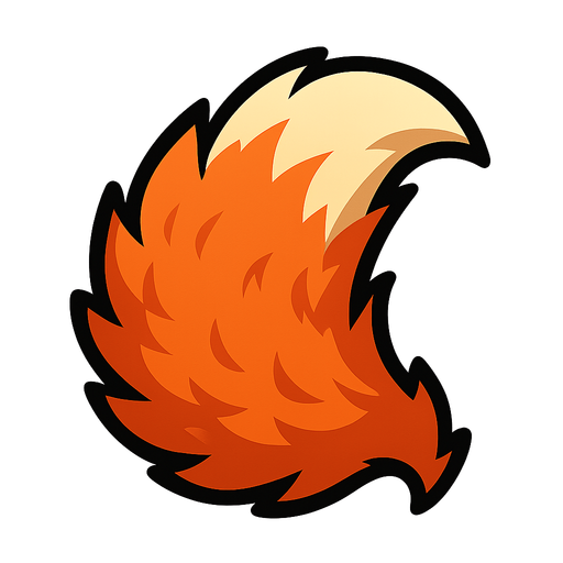 fluffy tail.
In-Game asset.  2d.  High contrast.  No shadows