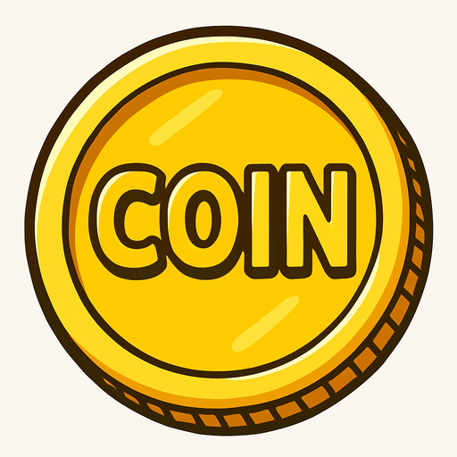 COİN.
In-Game asset.  2d.  High contrast.  No shadows