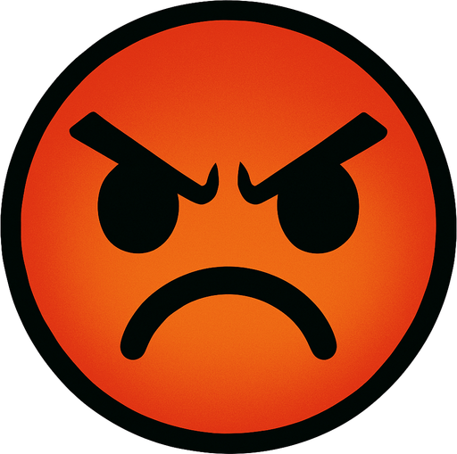 kızgın surat.
In-Game asset.  2d.  High contrast.  No shadows