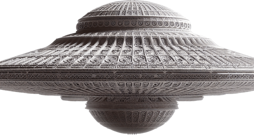 Alien Mothership.
2d.  Blank background.  High contrast.  No shadows