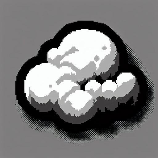 cloud.
Single Game Texture.  In-Game asset.  2d.  Blank background.  High contrast.  No shadows