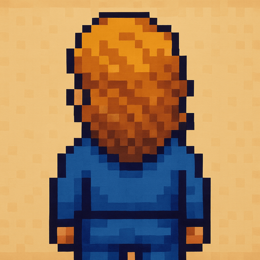 brown yellow haired man pixel art