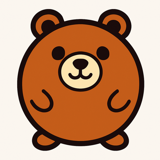 un oso redondo.
In-Game asset.  2d.  High contrast.  No shadows