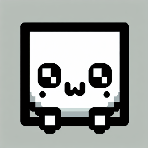 Pixel art, square with cute eyes . Single Game Texture. In-Game asset. 2d. Blank background. High contrast. No shadows.