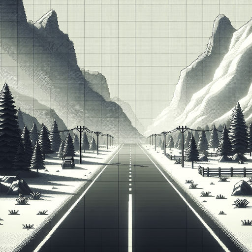Road.
Single Game Texture. In-Game asset. 2d. Blank background. High contrast. No shadows.