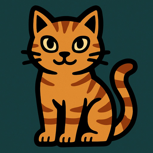 Cat.
In-Game asset.  2d.  High contrast.  No shadows