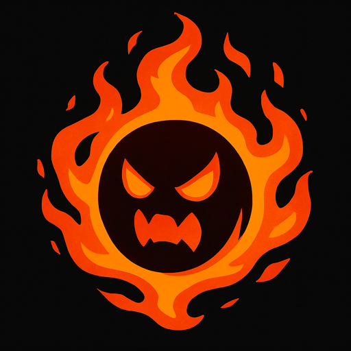 roh jahat bentuk orb api.
In-Game asset.  2d.  High contrast.  No shadows