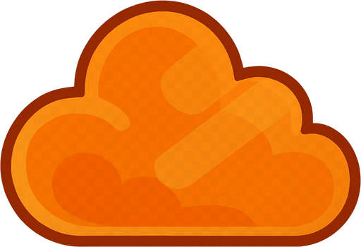 orange transparent cloud.
In-Game asset.  2d.  High contrast.  No shadows