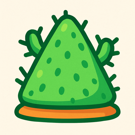 tatlı üçgen engeller kaktüs gibi.
In-Game asset.  2d.  High contrast.  No shadows