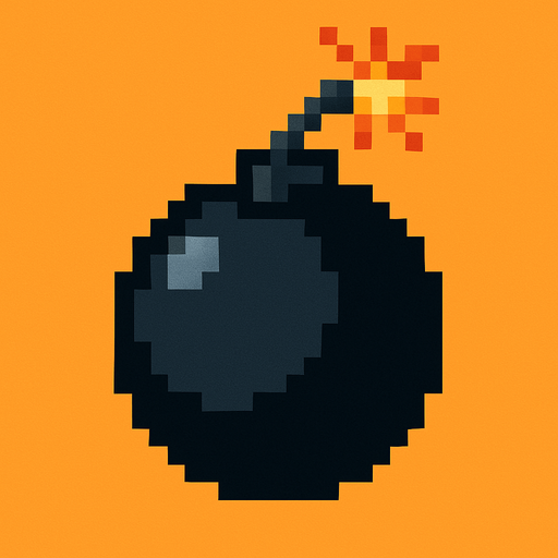 Pixel art Bomb..
In-Game asset.  High contrast.  No shadows