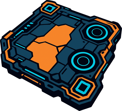 futuristic robotic ground.
In-Game asset.  2d.  High contrast.  No shadows
