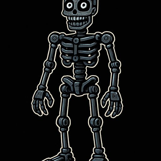Endoesqueleto animatronico.
In-Game asset.  2d.  High contrast.  No shadows