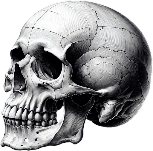 Skull.
Single Game Texture. In-Game asset. 2d. Blank background. High contrast. No shadows.
