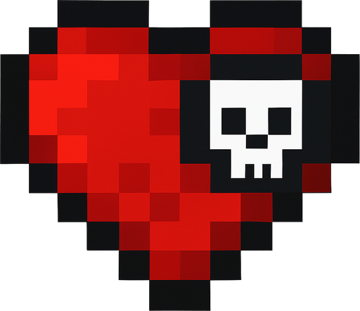 Minecraf hardcore heart.
In-Game asset.  2d.  High contrast.  No shadows