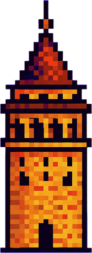 pixel art askari kule.
In-Game asset.  2d.  High contrast.  No shadows