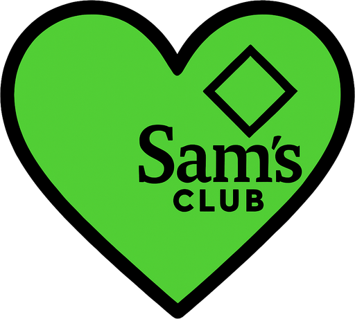 Un corazon verde de sams club.
In-Game asset.  2d.  High contrast.  No shadows