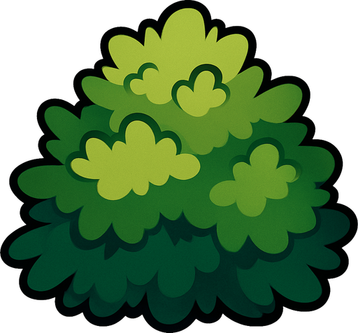 Bush.
In-Game asset.  2d.  High contrast.  No shadows
